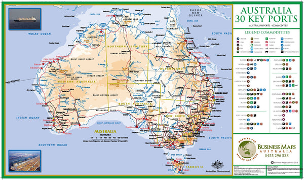 Shipping Ports of Australia - Ports and their Commodities.