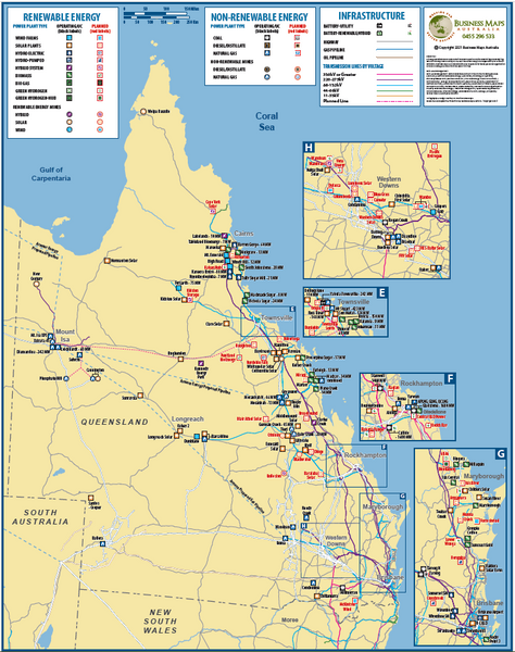 Queensland Power Generation Map.