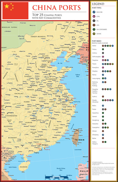 China Custom ports map