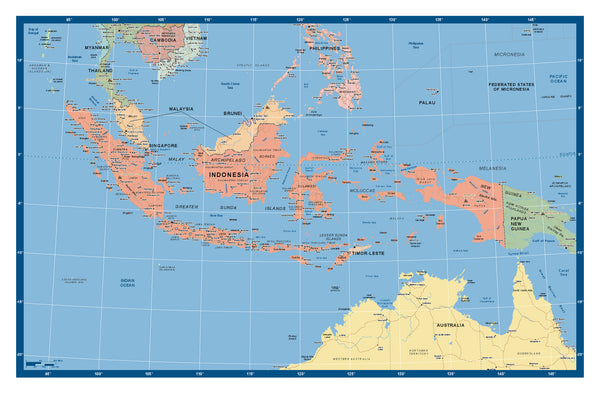 Custom Political map of Indonesia