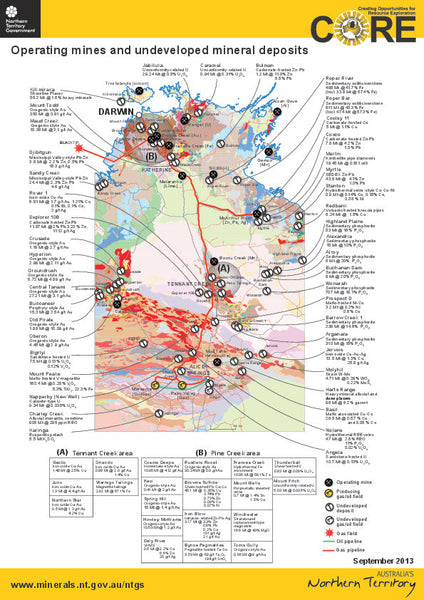 Northern Territory Operating Mines Map