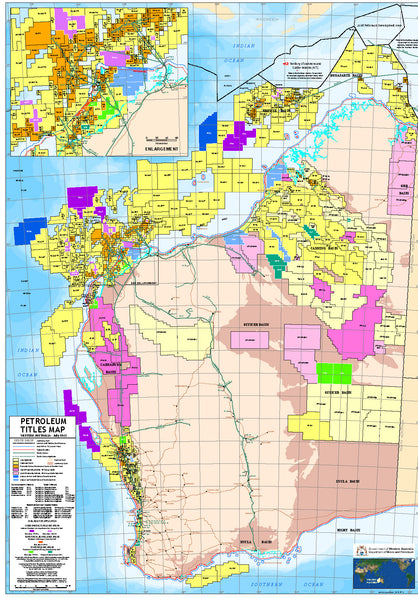 Petroleum Titles Map of West Australia