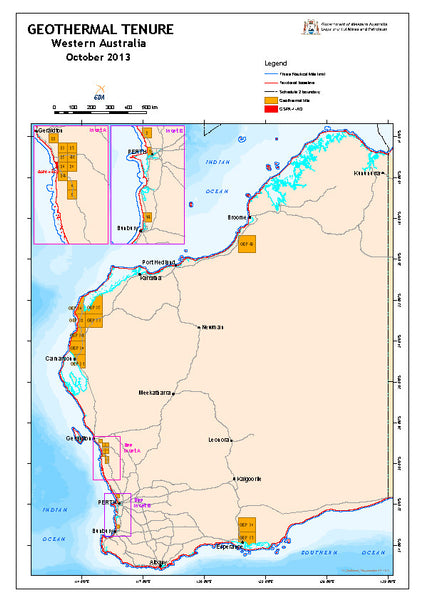 Geothermal Tenures Map of WA